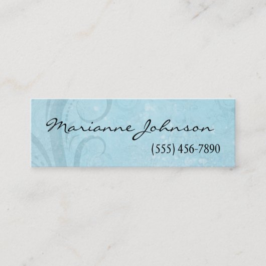 Grunge Blue en Aqua Disted Profile Card Mini Visitekaartje (Voorkant)
