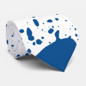 Grunge Blue Ink Paint Splattering Blotches Stropdas (Opgerold)