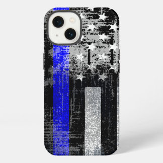 Grunge Blue Line Vlag iPhone Hoesje iPhone 13 Hoesje
