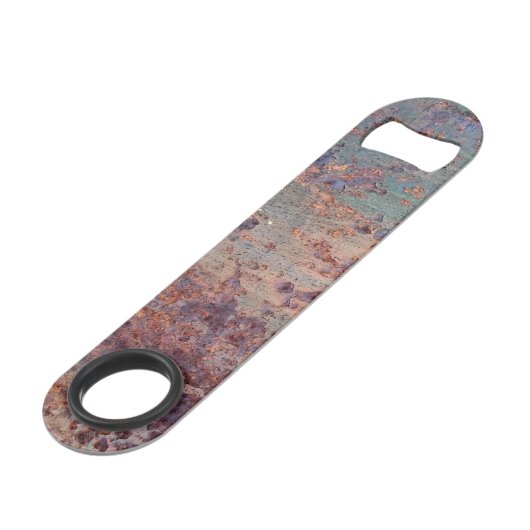 Grunge Blue Rusted Metal Pattern Speed Flessenopener (Achterkant Gekanteld)