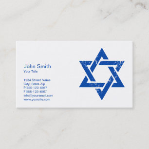 Grunge Blue Star van David Business Card Template Visitekaartje
