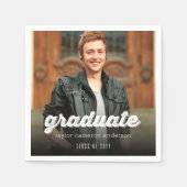 Grunge Bold Afstuderen Script Photo Graduation Par Servetten (Voorkant)