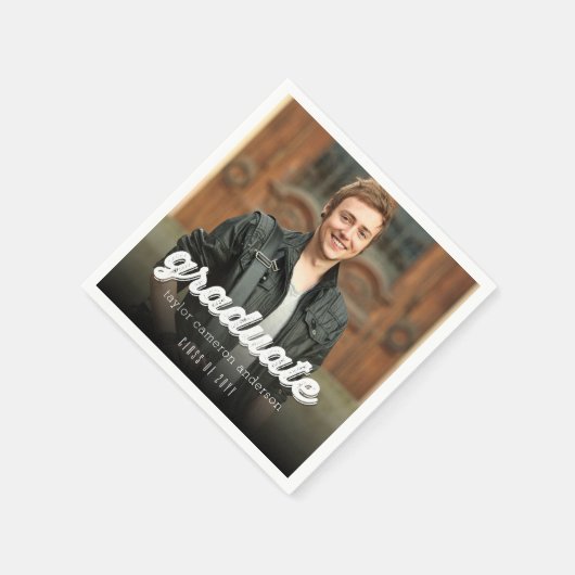 Grunge Bold Afstuderen Script Photo Graduation Par Servetten (Hoek)