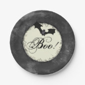Grunge Boo Halloween Papieren Bordje (Voorkant)