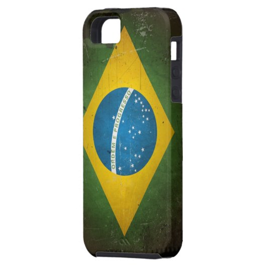 Grunge Braziliaanse vlag Case-Mate iPhone Case (Achterkant Links)
