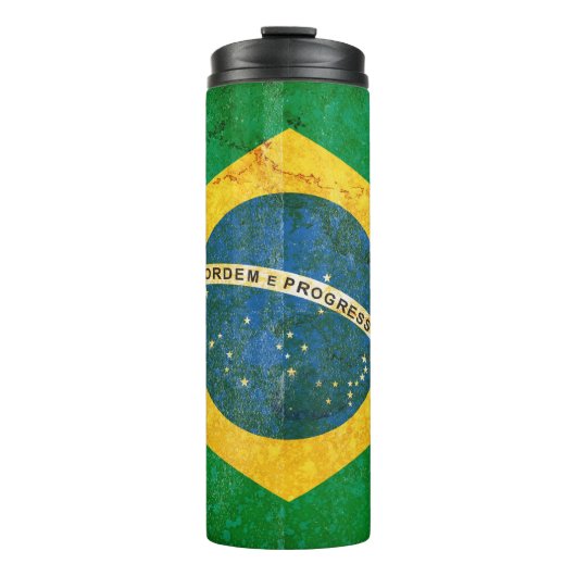  Grunge Brazilië Vlag Thermosbeker (Voorkant)