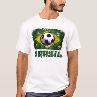 Grunge brazilil voetbalvlaggeschenken t-shirt