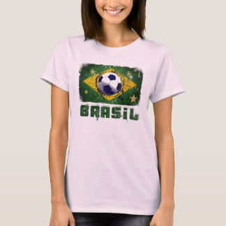 Grunge brazilil voetbalvlaggeschenken t-shirt