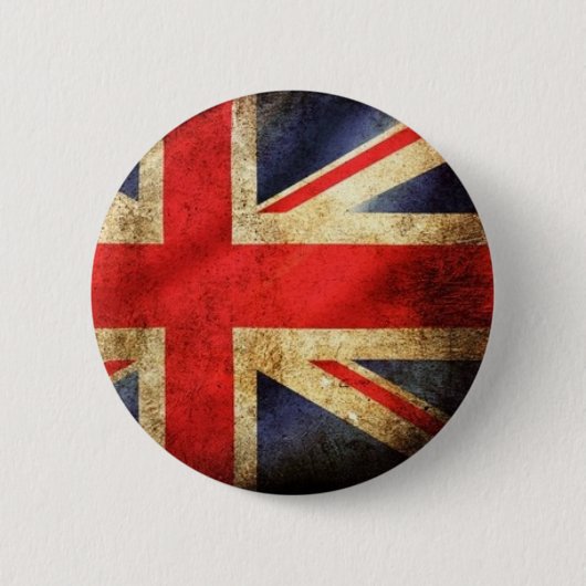 Grunge Britse vlag Button (Voorkant)