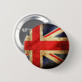 Grunge Britse vlag Button (Voorkant /achterkant)