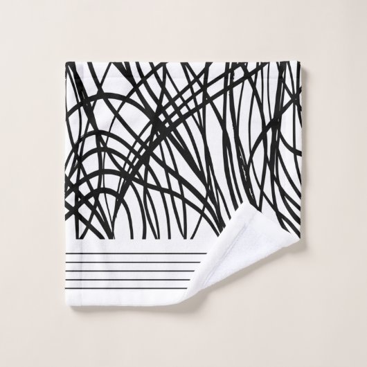 Grunge brossé noir et blanc (Gant de toilette)