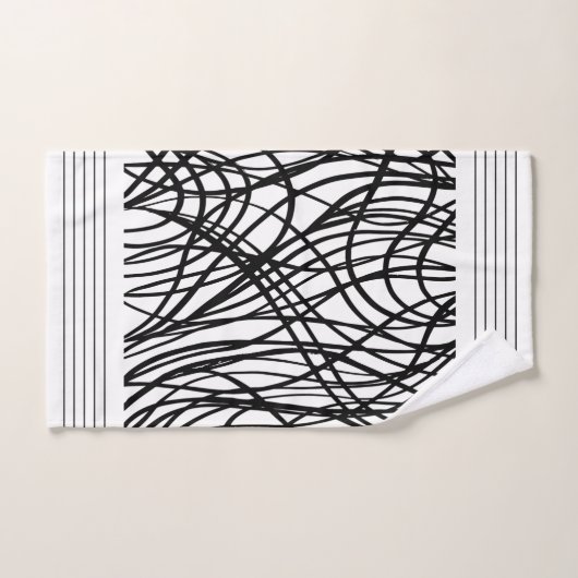 Grunge brossé noir et blanc (Serviette à main)