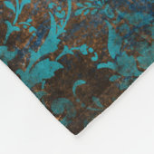 Grunge Brown Blue Floral Decorative Pattern Fleece Deken (Hoek)