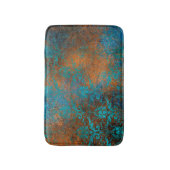 Grunge Bruin Blauw Bloemendecoratie Luxe Patroon Badmat (Voorkant Verticaal)