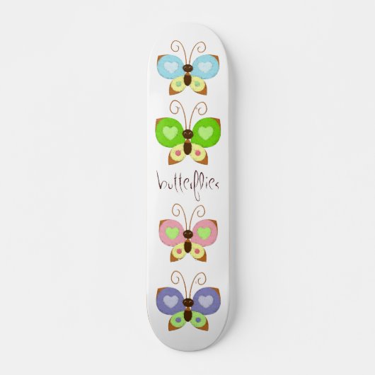 Grunge Butterflies Skateboard (Voorkant)