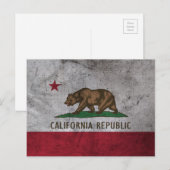 Grunge California Flag Briefkaart (Voorkant / Achterkant)