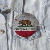 Grunge California Flag Ronde Button 4,0 Cm (In situ)