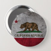 Grunge California Flag Ronde Button 4,0 Cm (Voorkant /achterkant)