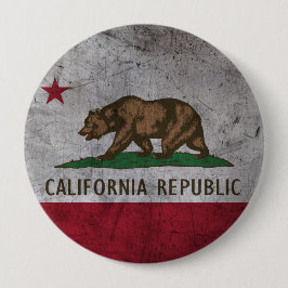 Grunge California Flag Ronde Button 4,0 Cm