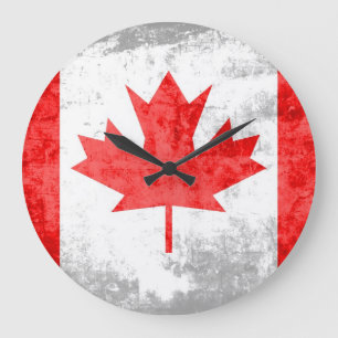 Grunge Canada Flag 2 Grote Klok