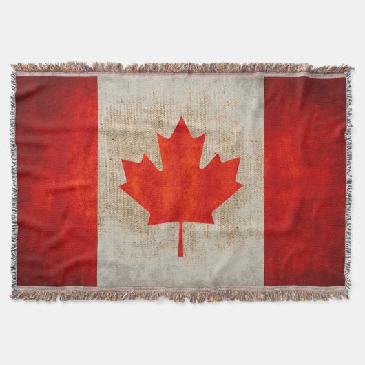  Grunge Canada Flag Burlap Deken (Voorkant)