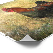 Grunge Canvas Black Copper Marans in Field Poster (Hoek)