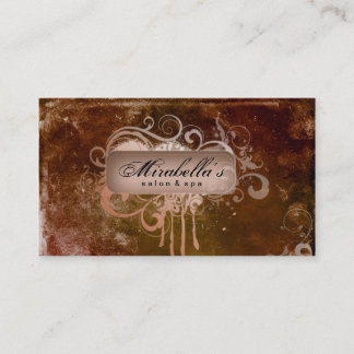 Grunge Carte de visite Flower Salon Spa Brown