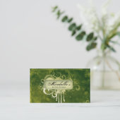 Grunge Carte de visite Flower Salon Spa vert (Debout devant)
