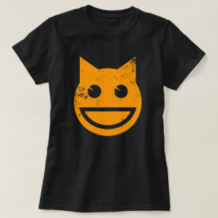 Grunge Cat Emoji glimlachen T-shirt