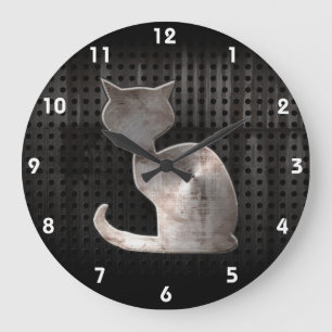 Grunge Cat Grote Klok