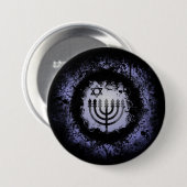 Grunge Chanukah Menorah Ronde Button 7,6 Cm (Voorkant /achterkant)