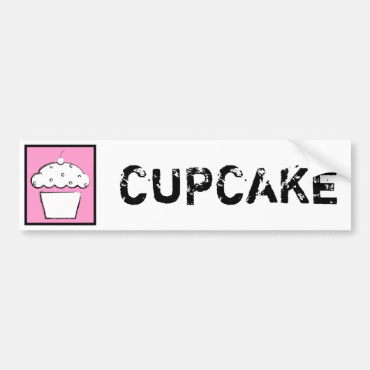 grunge cherry cupcake bumpersticker (Voorkant)