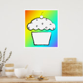 grunge cherry cupcake poster (Keuken)