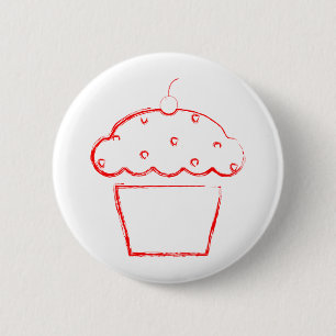 grunge cherry cupcake ronde button 5,7 cm