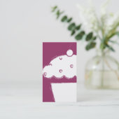 grunge cherry cupcake visitekaartje (Staand voorkant)