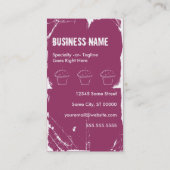 grunge cherry cupcake visitekaartje (Achterkant)