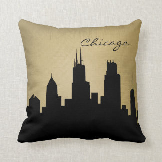 Grunge Chicago Skyline Landmark Kussen