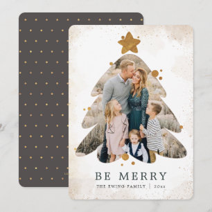 Grunge Christmas Tree Frame Carte photo