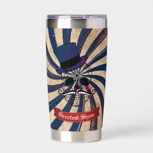 Grunge Circus Suiker Skull Ringmeester Aangepaste Geïsoleerde Drinkbeker