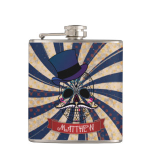 Grunge Circus Suiker Skull Ringmeester Persoonlijk Heupfles
