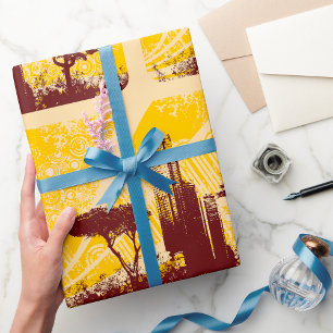 Grunge City Cadeaupapier