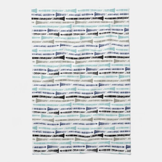Grunge Clarinets - Blauw en grijs Theedoek (Verticaal)
