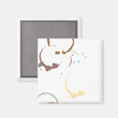 Grunge Coffestain Magnet Magneet (Voorkant / Achterkant)