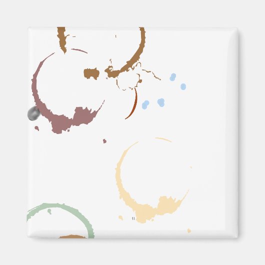 Grunge Coffestain Magnet Magneet (Voorkant)