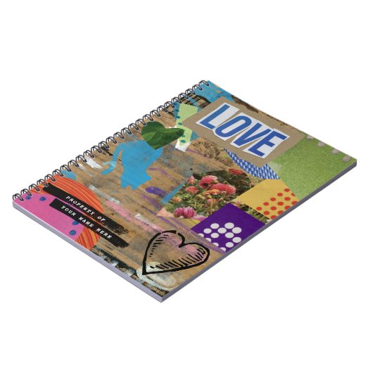 Grunge Collage Creative Custom Carnet (Côté gauche)