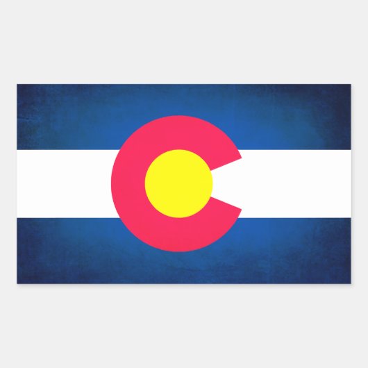 Grunge Colorado drapeau rectangle stickers (Devant)
