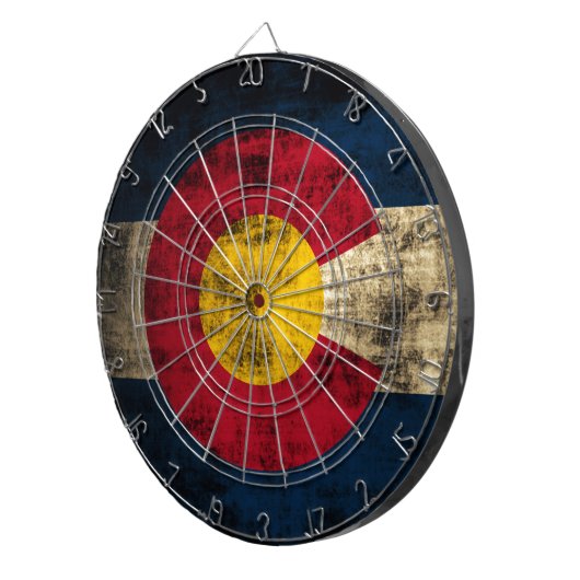 Grunge Colorado Flag Dartbord (Voorkant Rechts)