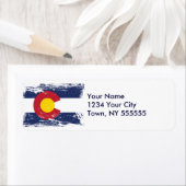 Grunge Colorado Flag Etiket (Insitu)