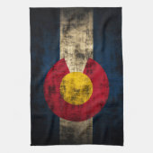 Grunge Colorado Flag Theedoek (Verticaal)