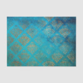 Grunge Copper Patina en Turquoise Verdigris Tissuepapier (Voorkant)